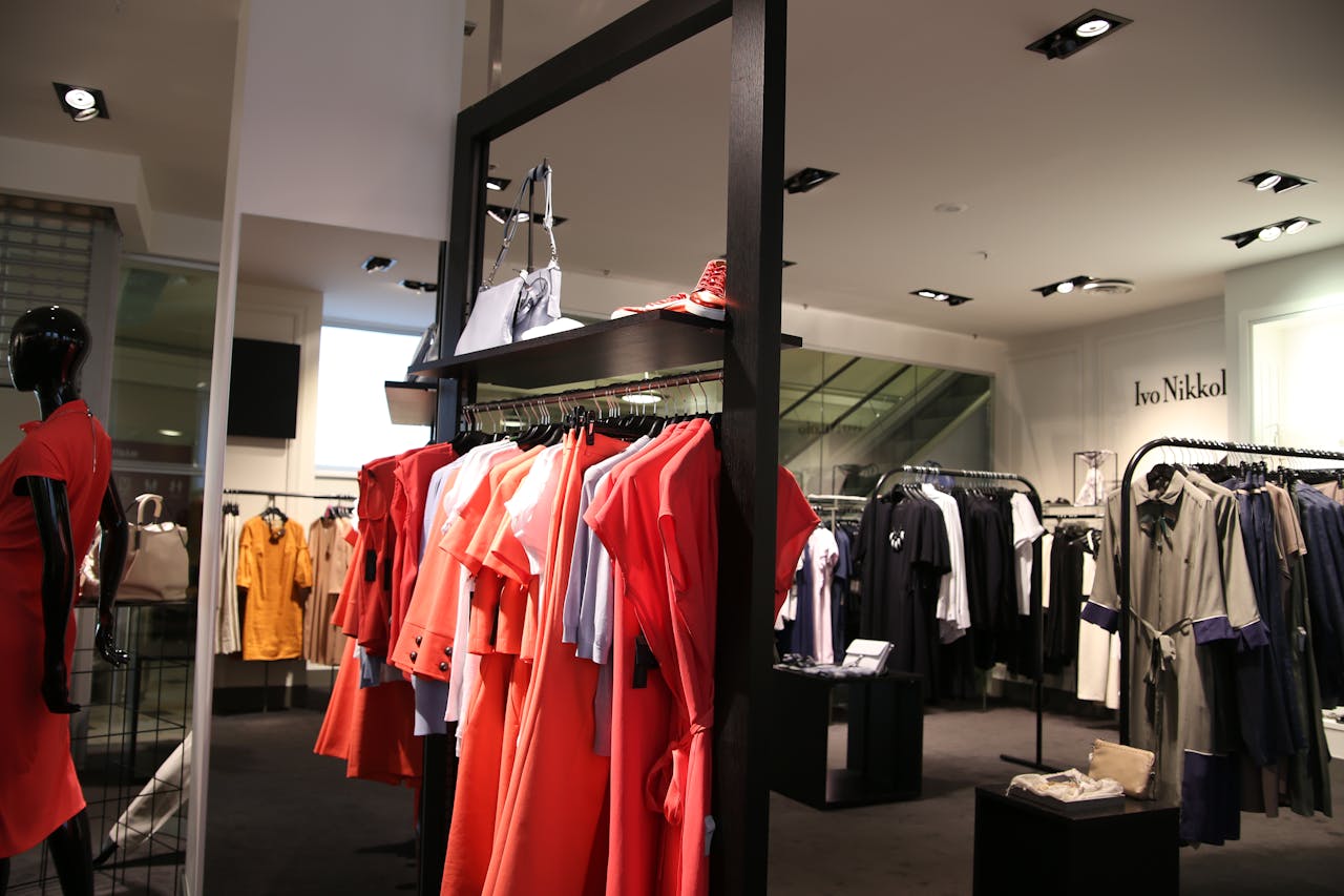 Savino apparel on display in a retail showroom